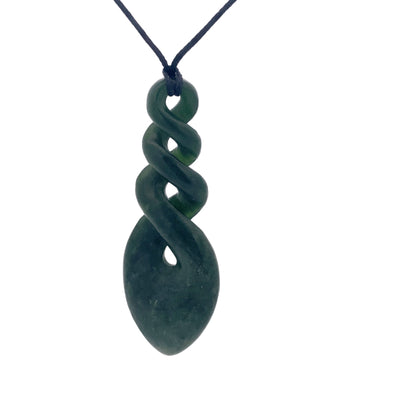 NZ pounamu greenstone triple twist on slider cord