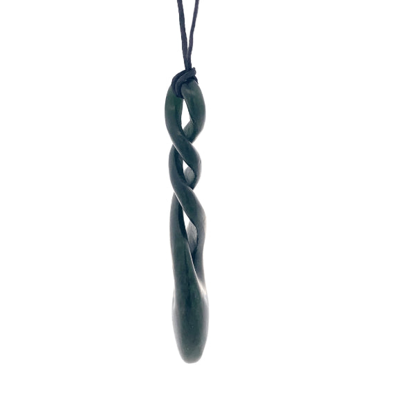 NZ pounamu greenstone triple twist on slider cord