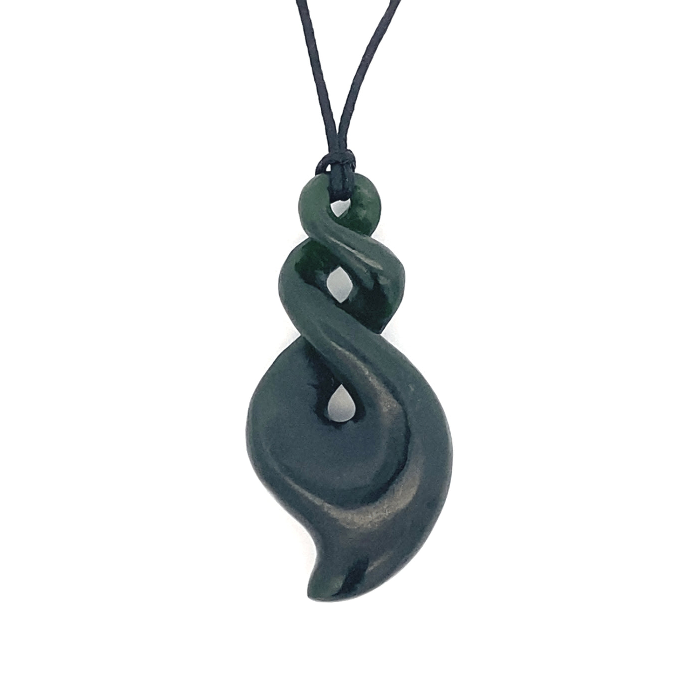 Medium NZ pounamu greenstone twist necklace