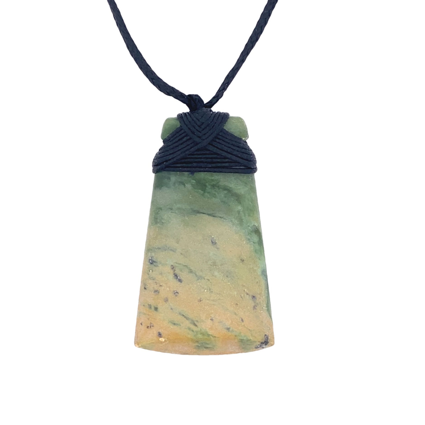 NZ pounamu greenstone bound toki on slider cord