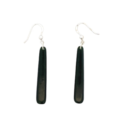 NZ Pounamu greenstone drop earrings 41mm