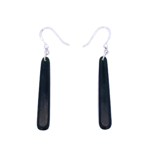 NZ Pounamu greenstone drop earrings 41mm