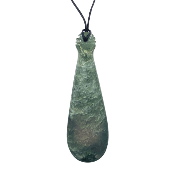 NZ pounamu greenstone mere necklace - large