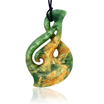 NZ pounamu greenstone twist pendant on slider cord