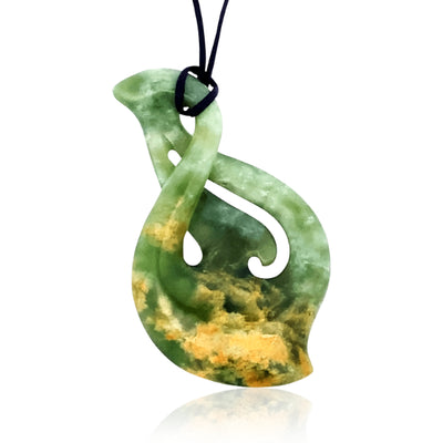 NZ pounamu greenstone twist pendant on slider cord