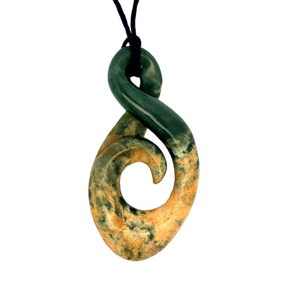 NZ flower jade pounamu single twist necklace on slider cord