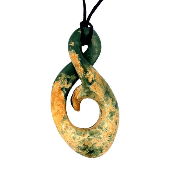 NZ flower jade pounamu single twist necklace on slider cord