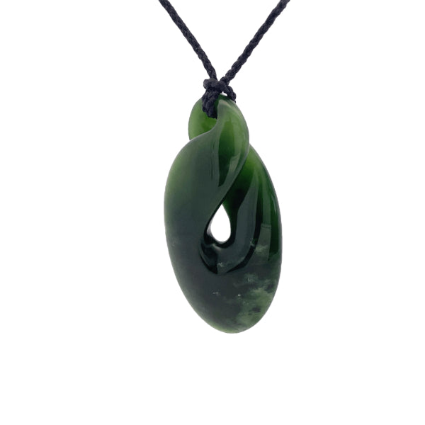 NZ pounamu greenstone single twist necklace by Jayme Anderson