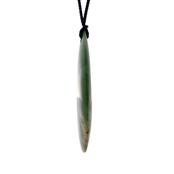 NZ pounamu greenstone drop on slider cord