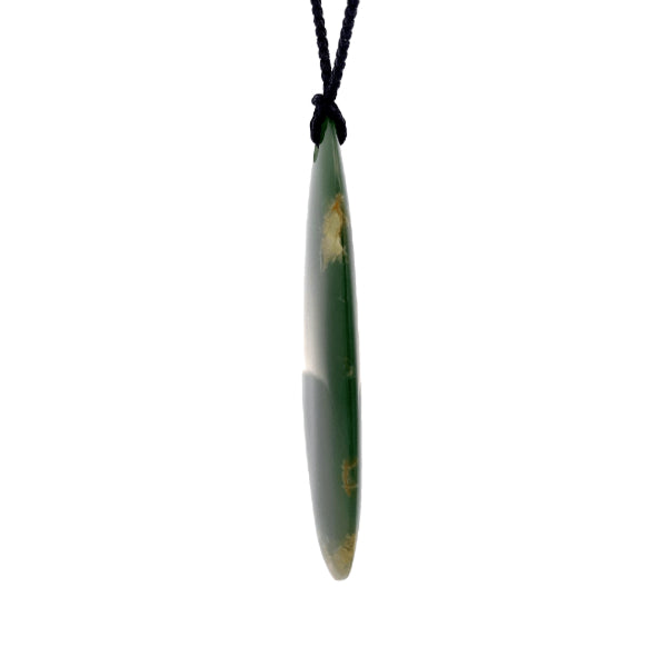NZ pounamu greenstone drop on slider cord