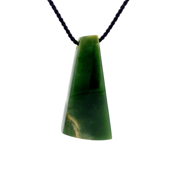 NZ pounamu greenstone threaded flower jade drop on slider cord