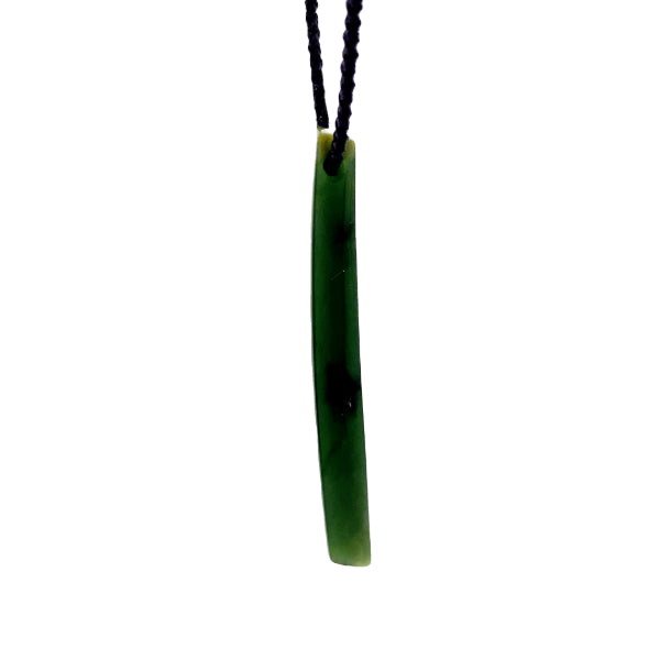 NZ pounamu greenstone threaded flower jade drop on slider cord