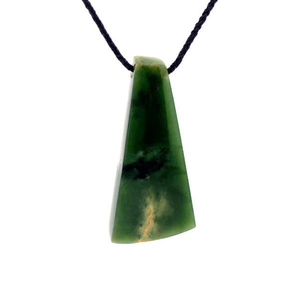 NZ pounamu greenstone threaded flower jade drop on slider cord