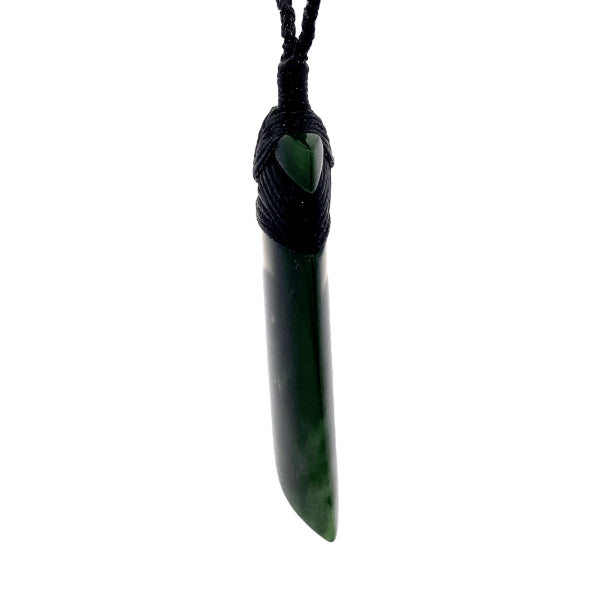 NZ pounamu greenstone toki necklace by Jayme Anderson