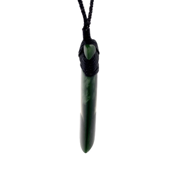 NZ pounamu greenstone polished jade toki necklace by Jayme Anderson
