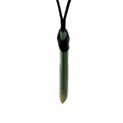 NZ pounamu greenstone flower jade toki necklace