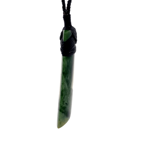 NZ pounamu greenstone toki necklace by Jayme Anderson