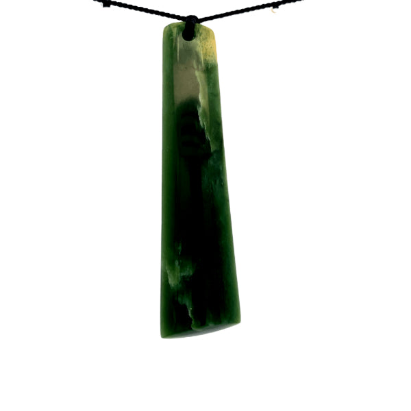 NZ pounamu greenstone flower jade drop necklace