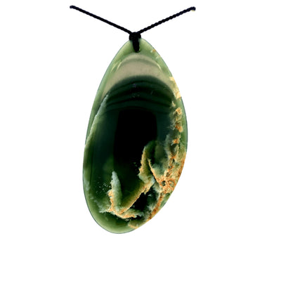 NZ pounamu greenstone freeform drop necklace