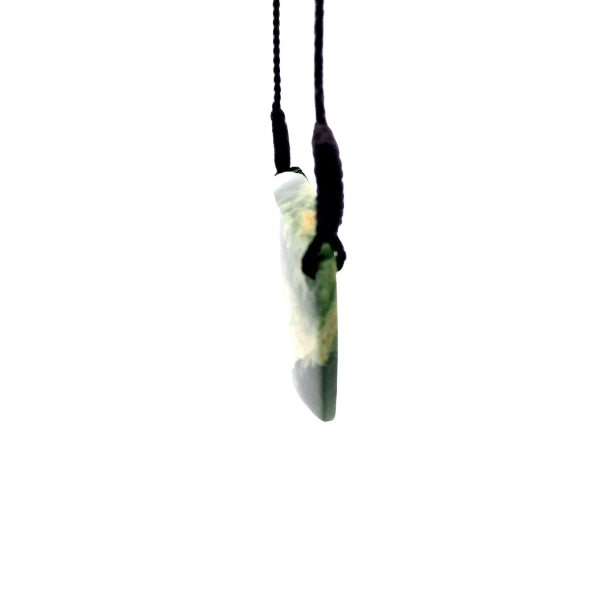 NZ pounamu greenstone freeform flower jade breastplate by Jayme Anderson