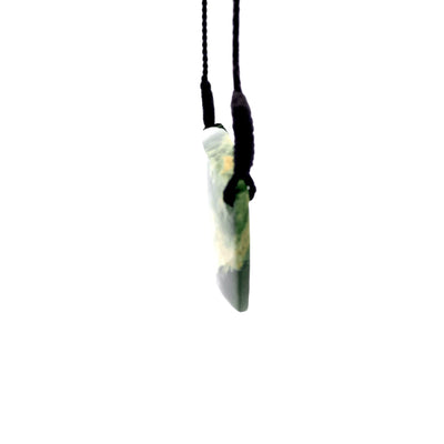 NZ pounamu greenstone freeform flower jade breastplate by Jayme Anderson