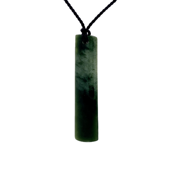 NZ pounamu greenstone drop necklace on plaited slider cord