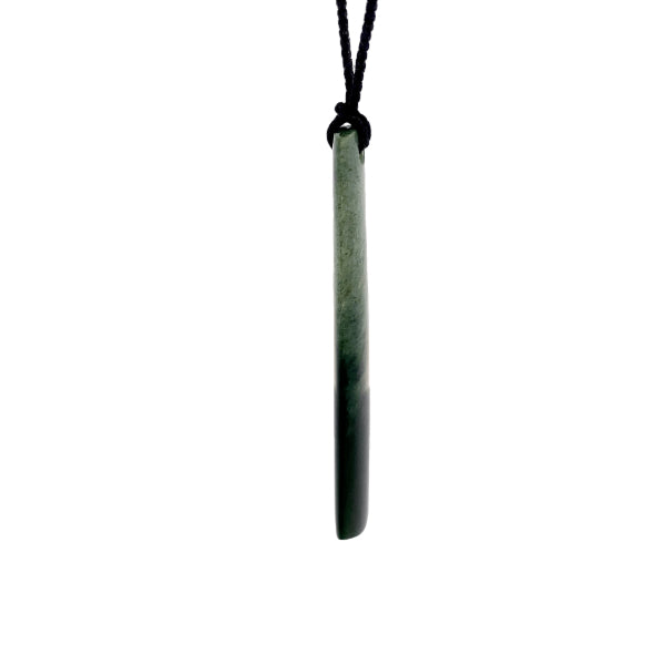 NZ pounamu greenstone drop necklace on plaited slider cord
