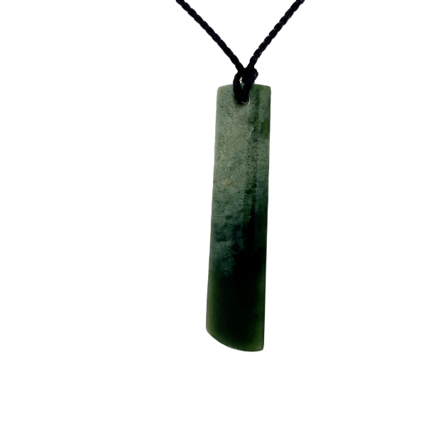 NZ pounamu greenstone drop necklace on plaited slider cord