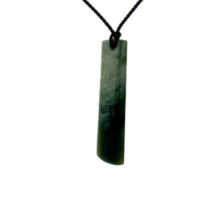 NZ pounamu greenstone drop necklace on plaited slider cord