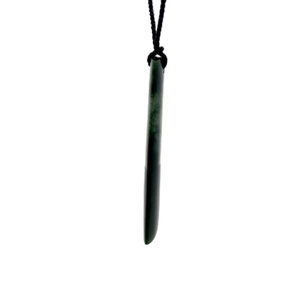 NZ pounamu greenstone drop necklace on plaited slider cord