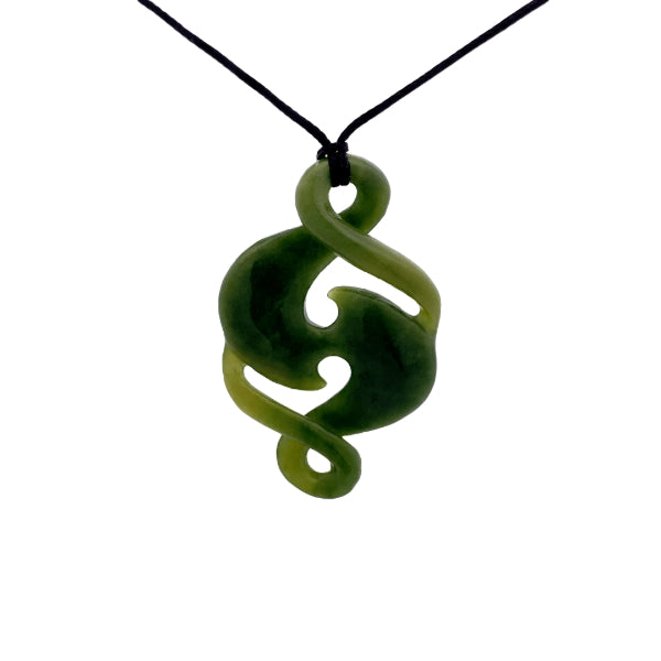 NZ pounamu greenstone double twist necklace by Jayme Anderson