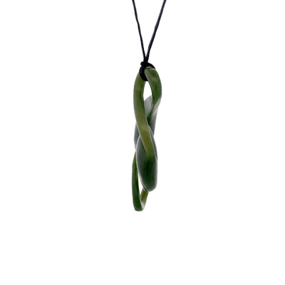 NZ pounamu greenstone double twist necklace by Jayme Anderson