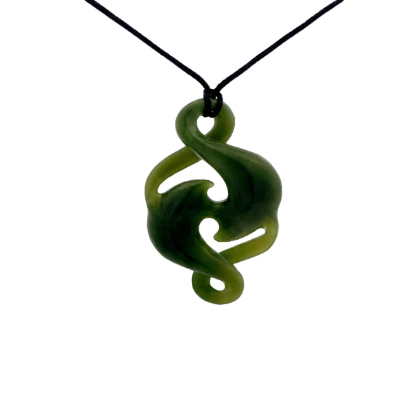 NZ pounamu greenstone double twist necklace by Jayme Anderson