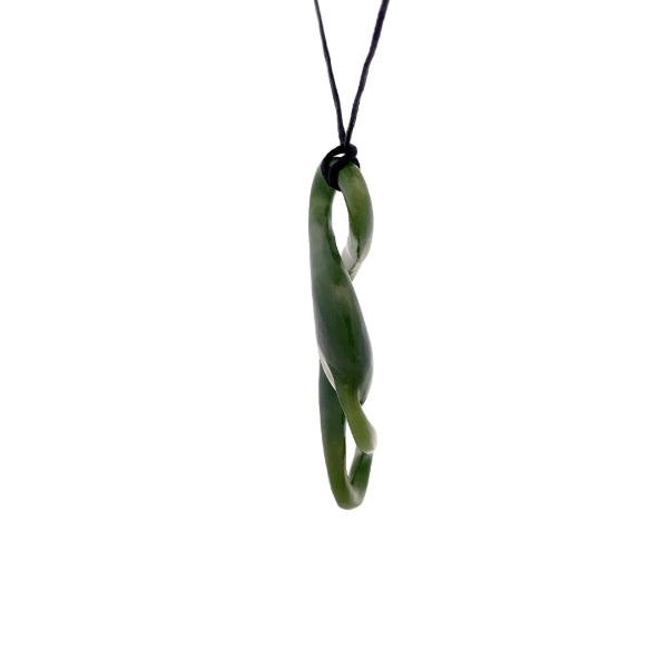 NZ pounamu greenstone double twist necklace by Jayme Anderson