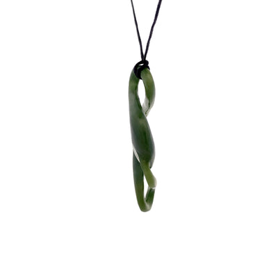 NZ pounamu greenstone double twist necklace by Jayme Anderson