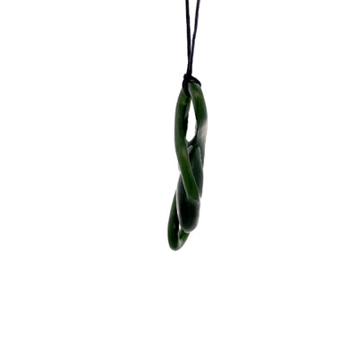 NZ pounamu greenstone double twist necklace by Jayme Anderson