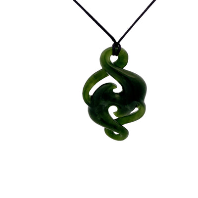 NZ pounamu greenstone double twist necklace by Jayme Anderson