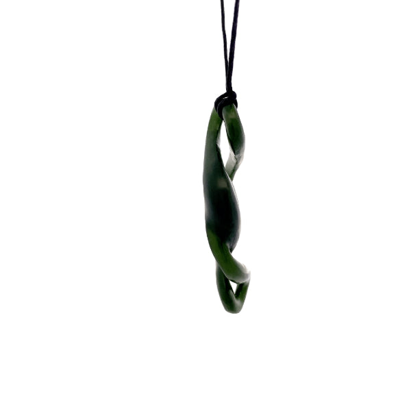 NZ pounamu greenstone double twist necklace by Jayme Anderson