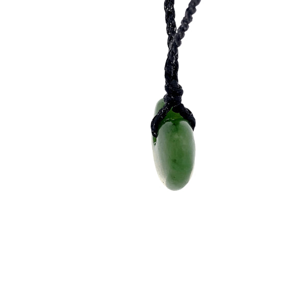NZ pounamu greenstone heart necklace on cord with toggle