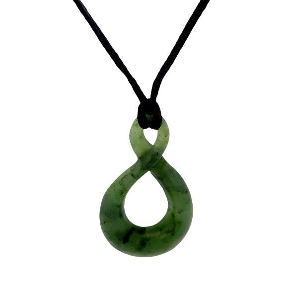 NZ pounamu greenstone twist pendant on slider cord