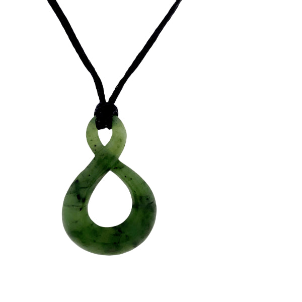 NZ pounamu greenstone twist pendant on slider cord