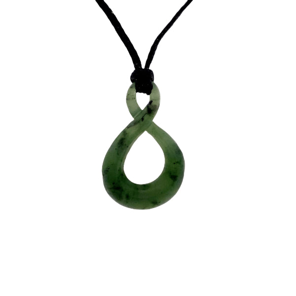 NZ pounamu greenstone twist necklace on slider cord