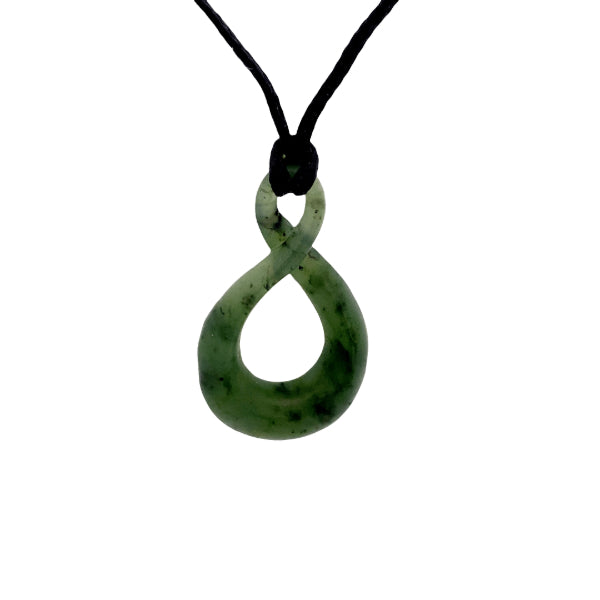 NZ pounamu greenstone twist necklace on slider cord