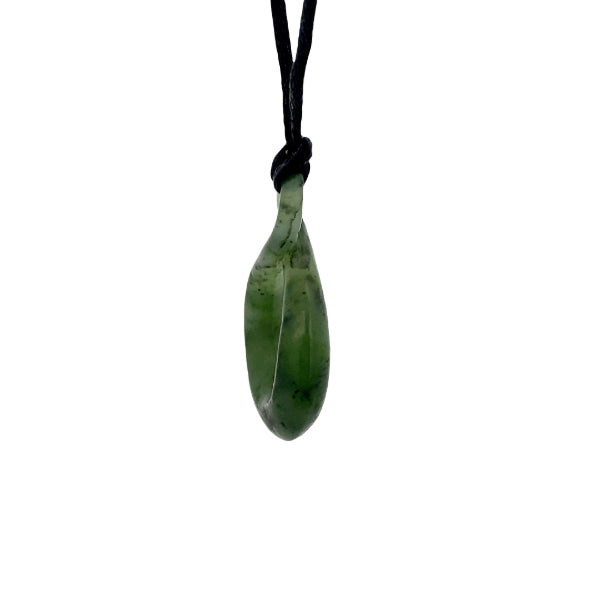 NZ pounamu greenstone twist necklace on slider cord