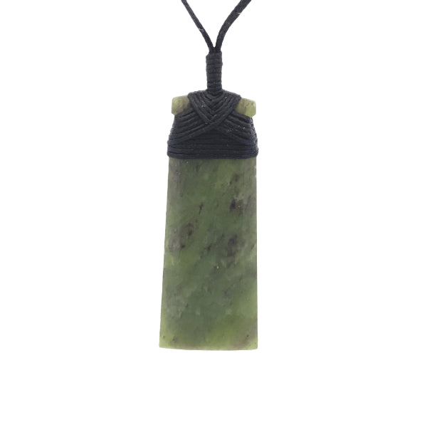 NZ pounamu greenstone toki necklace on slider cord