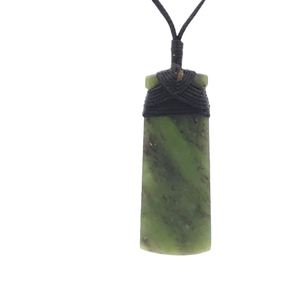 NZ pounamu greenstone toki necklace on slider cord