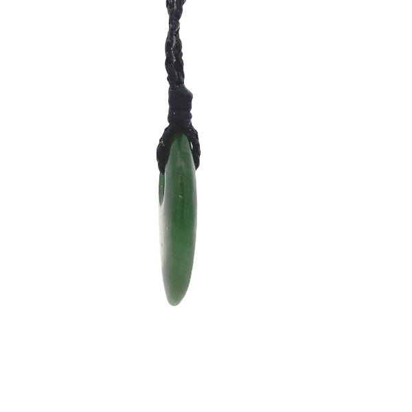 NZ pounamu greenstone pear drop on slider cord