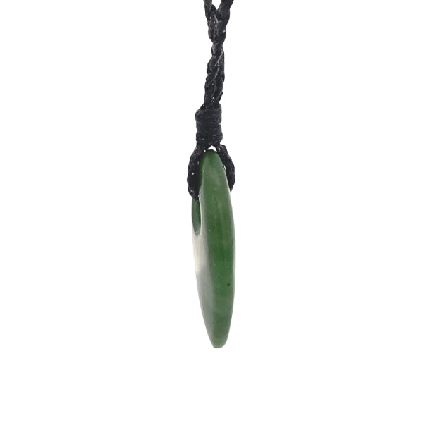 NZ pounamu greenstone pear drop on slider cord