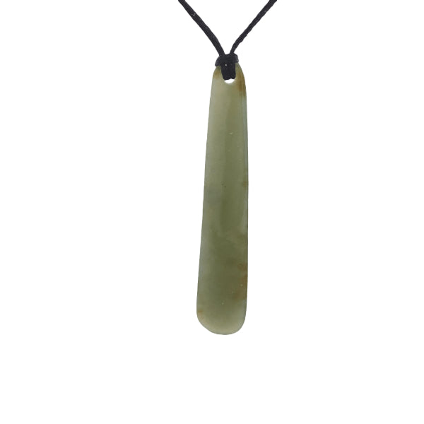 NZ pounamu greenstone drop pendant on slider cord