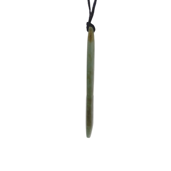 NZ pounamu greenstone drop pendant on slider cord